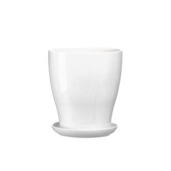 Doniczka Laura wys. 16cm, średnica 16cm biały połysk